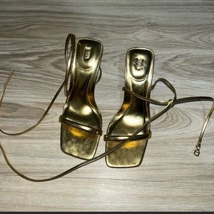 Zara Gold Heels